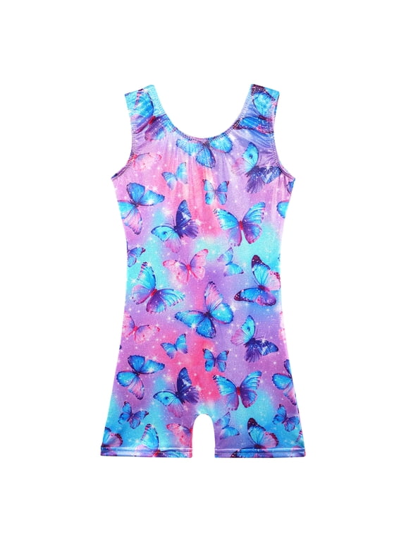 Girls Gymnastics Leotards Toddler Unitard Kids Short Tank Biketard Dance Clothes