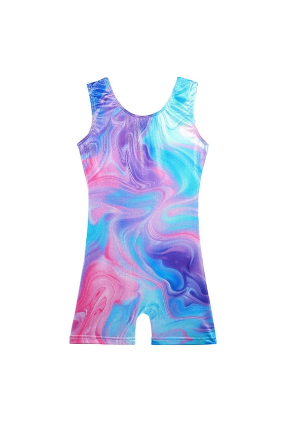 Girls Gymnastics Leotards Toddler Unitard Kids Short Tank Biketard Dance Clothes