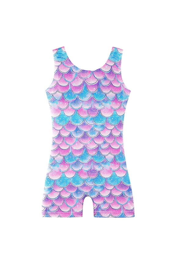 Girls Gymnastics Leotards Toddler Unitard Kids Short Tank Biketard Dance Clothes