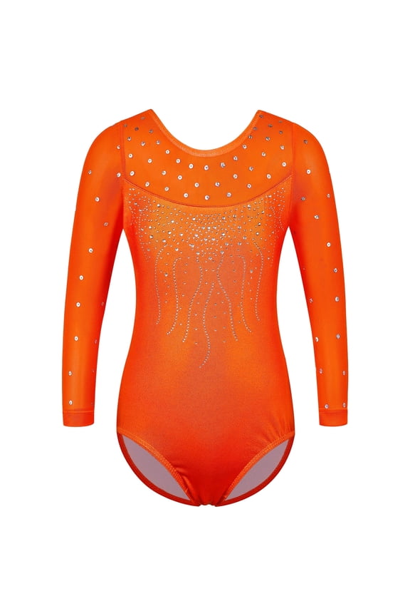 Girls Long Sleeve Gymnastics Leotards Toddler Ballet Dance Clothes Kids Dancewear