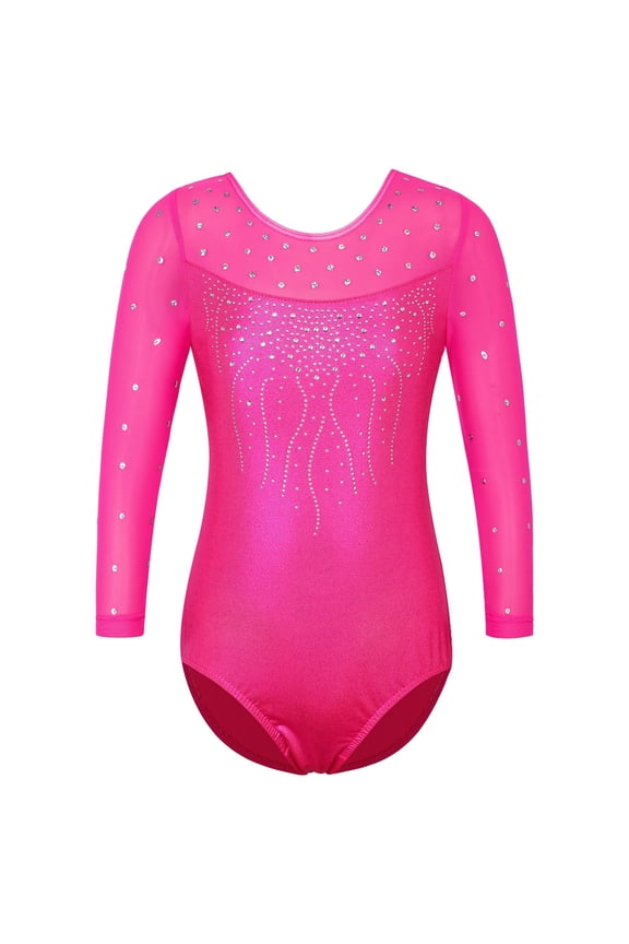 Girls Long Sleeve Gymnastics Leotards Toddler Ballet Dance Clothes Kids Dancewear