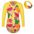 thumbnail image 1 of BAOHULU Girls Long Sleeve Swimsuit UPF 50+ Sun Protection Swimwear Rashguard Bathing Suit with Hairband, 1 of 6