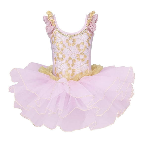 BAOHULU Girls Pink Skirted Leotards Ballet Dance Tutu Dress 3-8Y