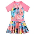 thumbnail image 1 of BAOHULU Girls Print Short Sleeve Swimsuit One Piece Swimwear Bathing Suit, 1 of 5