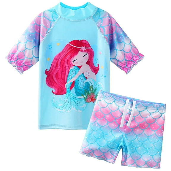 BAOHULU Girls Swimsuit UPF 50 Swimwear Two Pieces Bathing Suit 3-11 Years