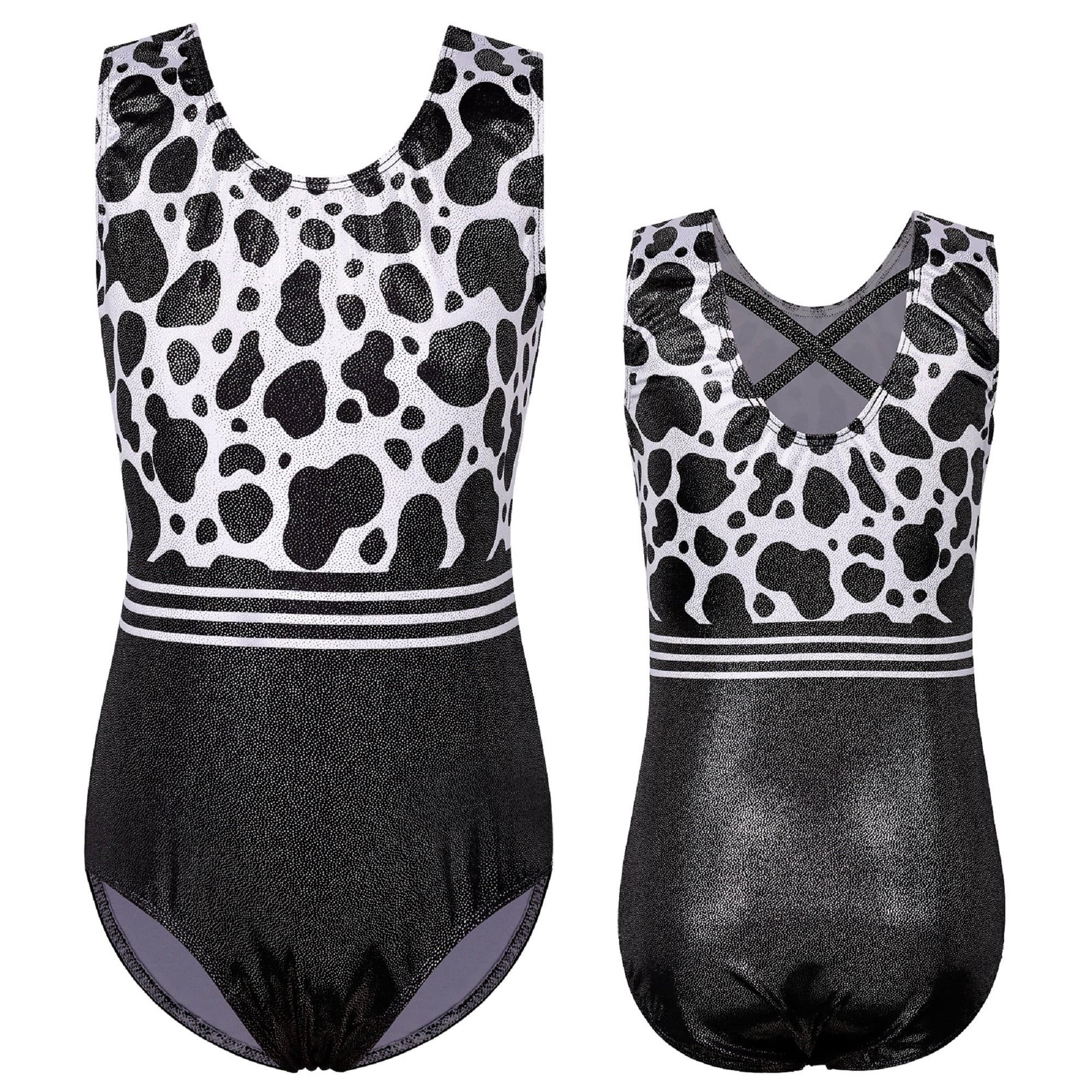 BAOHULU Gymnastics Leotards for Girls Sparkle Dancewear Black Ballet