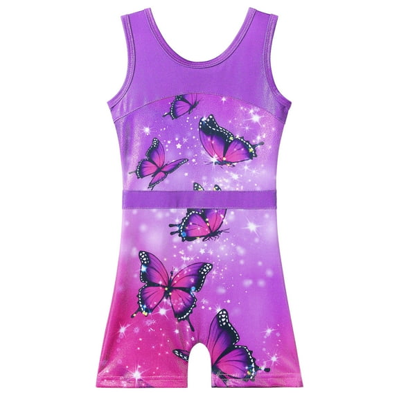 BAOHULU Gymnastics Leotards for Girls Unitard Kids Short Tank Biketard Dance Costumes