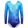 BAOHULU Long Sleeve Leotards Girls Gymnastics Gradient Blue Dance