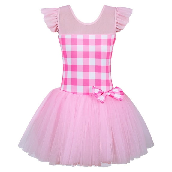 BAOHULU Princess Tulle Dress Ballet Leotard for Girls Ruffle Sleeve Dance Outfit