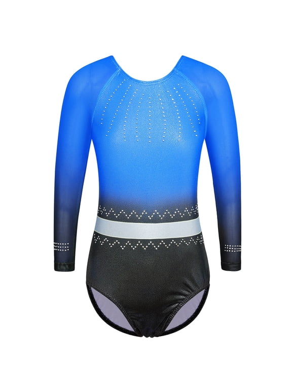 Sparkle Gymnastics Leotard for Girls Kids Gradient Practice Dance Outfit