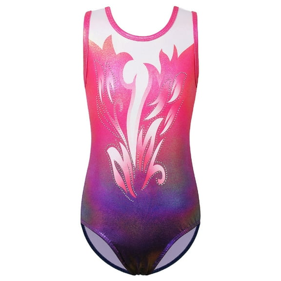 BAOHULU Sparkle Gymnastics Leotard for Girls Kids One Piece Practice Dance Outfit