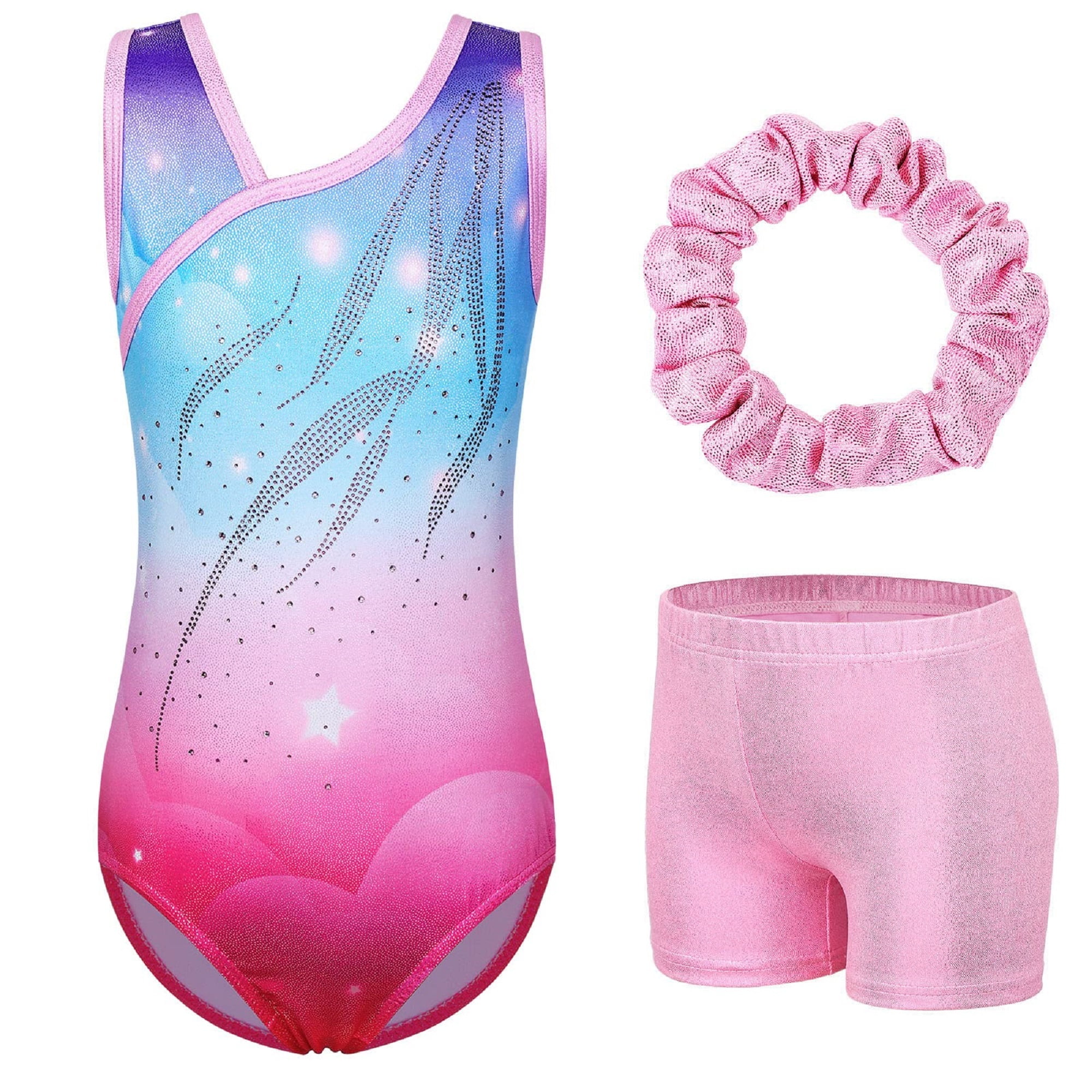 BAOHULU Sparkle Gymnastics Leotards for Girls Glitter Dancewear with
