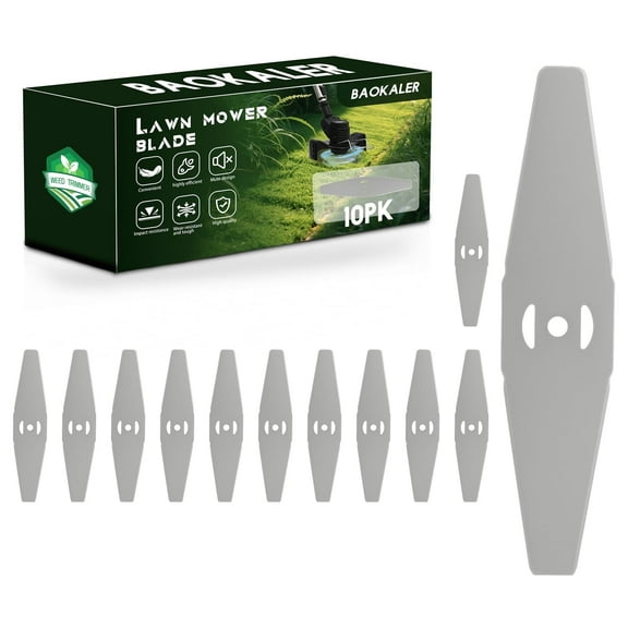 BAOKALER 10 Pcs Metal String Trimmer Head Blades Replacement,  Saw Blades Weed Trimmer, Universal Craftsman String Trimmer Attachments