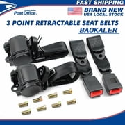 BAOKALER 2 Pack Seat Belt, 3 Point Retractable Seat Belt, Adjustable Car Seat Belt Lap Shoulder, Black