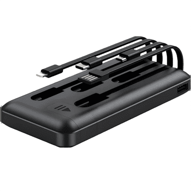 BAOKALER 20000mAh Power Bank Portable Fast Charger with 4 Cables, Compatible with iPhone & Samsung, High-Speed Charging Battery Pack, USB-C Cables, Black