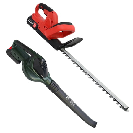 BAOKALER 22" Electric Hedge Trimmer Cordless & Electric Leaf Blower with 5C 1500AH Battery*2