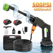 BAOKALER 300W Cordless Pressure Washer, 2.0GPM Portable Power Washer with 6-in-1 Adjustable Nozzle, Power Cleaner with 16.4ft Hose for Cars/Patios