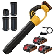 BAOKALER Cordless Leaf Blower, 580CFM/180MPH, 2 Speed Mode with 3 x 2.0Ah Batteries for Lawn Care & Blowing Leaves, Yellow