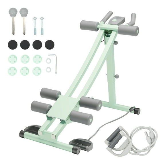 BAOKALER Adjustable Height Monorail Ab Machine–Foldable Home Core&Abdominal Trainer,4 Adjustable Resistance Levels,Pull Rope,440lbs Weight Capacity