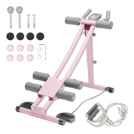 BAOKALER Adjustable Height Monorail Ab Machine–Foldable Home Core/Abdominal Trainer,4 Resistance Levels,Pull Rope,440lbs Weight Capacity