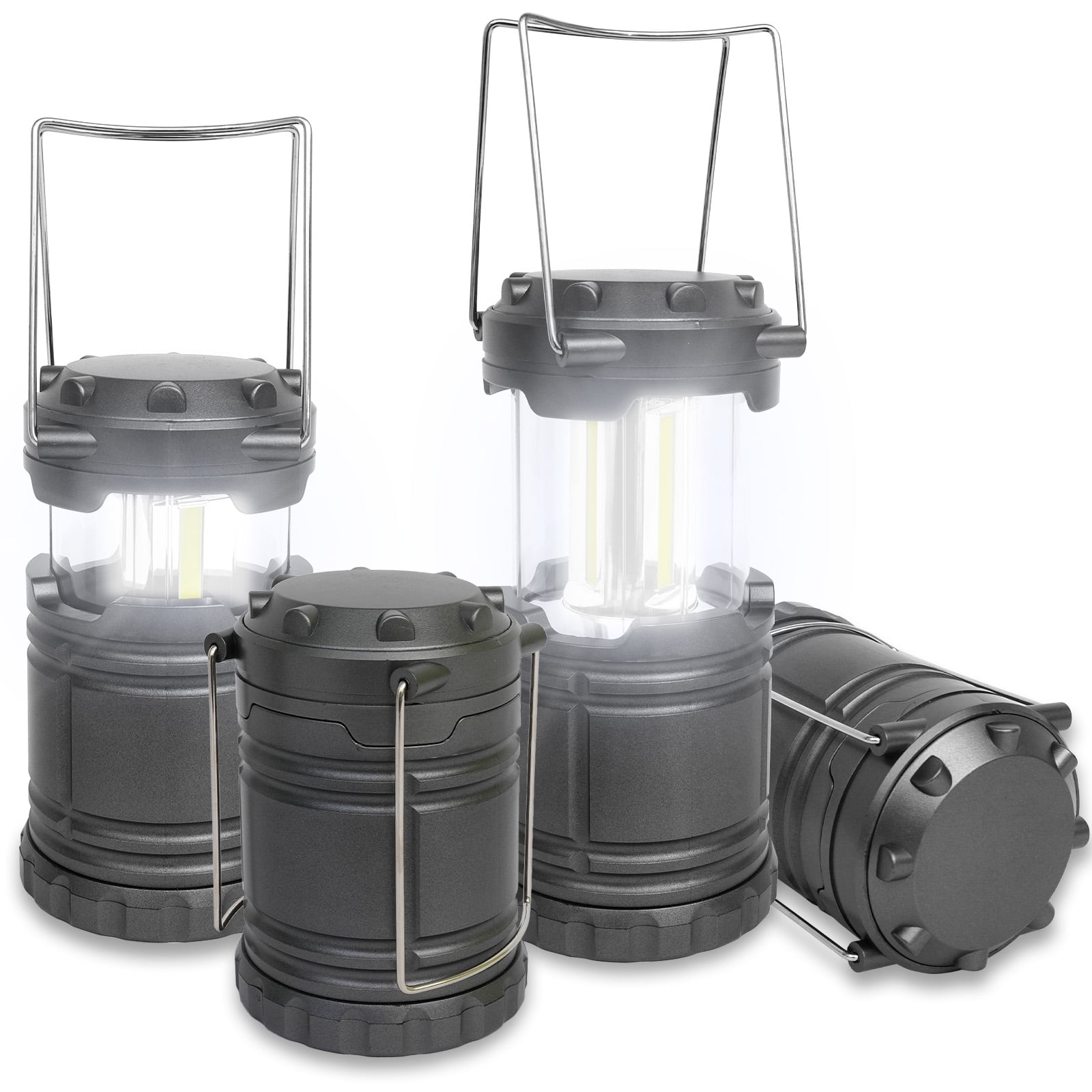 Baokaler LED Camping Lanterns, 4 Pack camping lights, Lamp Light, Collapsible Battery Flashlight, Camping Accessories, Gray