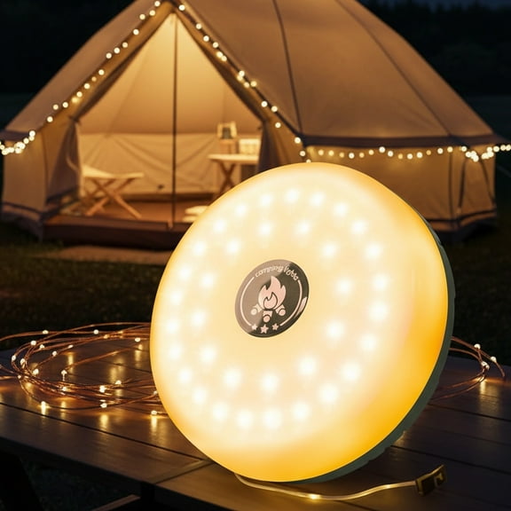 BAOKALER Camping String Lights Retractable, 32.8ft Outdoor Lanterns with 5 Lighting Modes, 2000MAH Camping Lights Rechargeable, USB, Waterproof