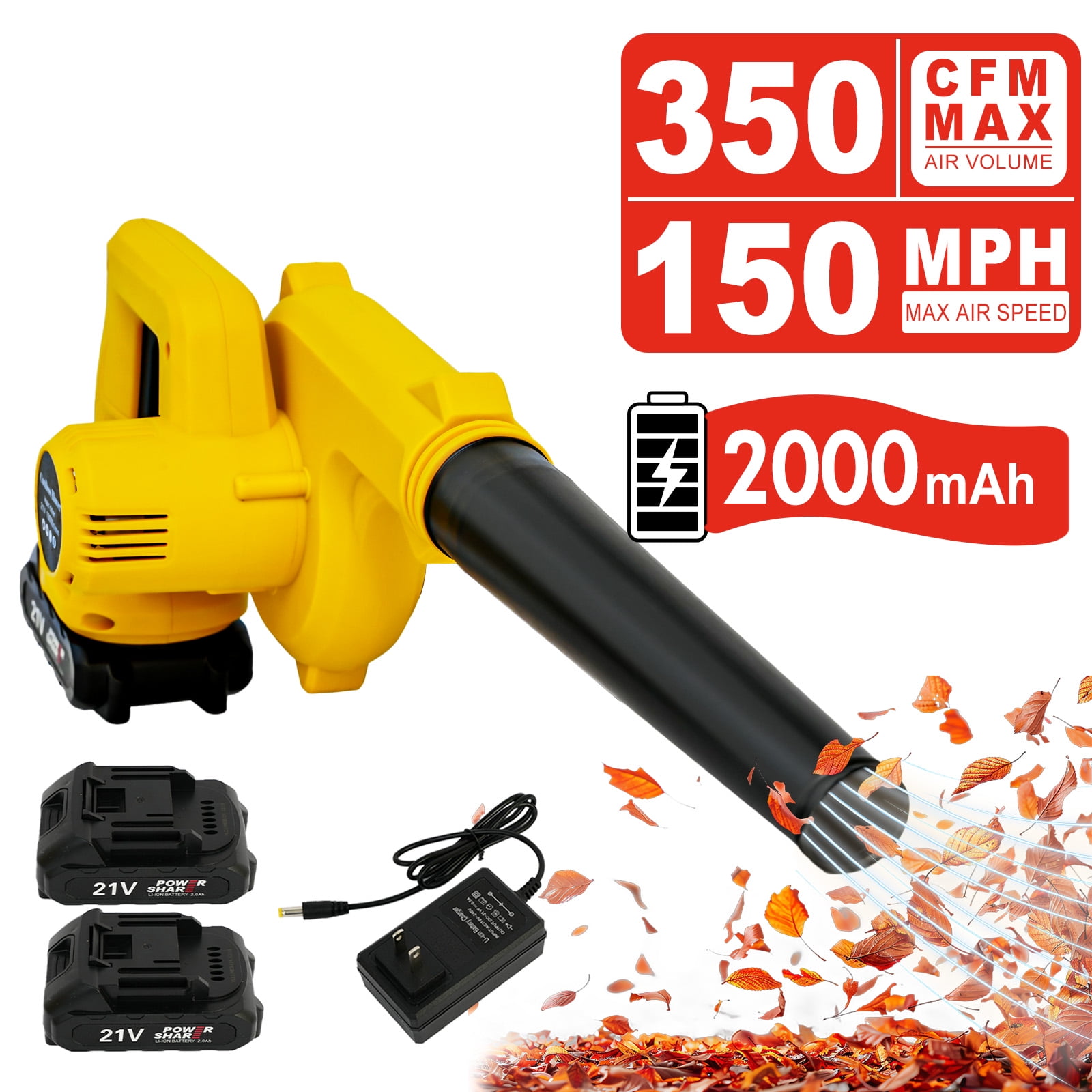 BAOKALER Cordless Mini Leaf Blower 20V Max Battery, Handle Electric Blower and Vacuum Cleaner with 2 Battery for Pet Hair,Crumb,Dust Cleaning
