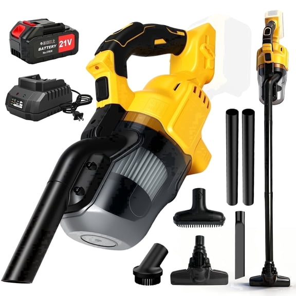 Cordless Handheld Vacuum for Makita Battery, 5-in-1 Car Vacuum Cleaner with 4.0Ah Battery and Charger for Floor Carpet, Yellow