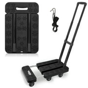 BAOKALER Folding Hand Truck, 500 lbs Capacity Heavy Duty Dolly Cart Foldable Platform, Black