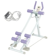 BAOKALER Ab Machine Foldable Home Gym Gear, Height Adjustable Dual Rail Ab Crunch Machine with 4 Resistance Levels, Pull Ropes, 440lbs Capacity & Body, Toning Strength Trainer for Beginners