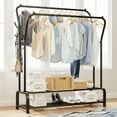 thumbnail image 1 of BAOKALER Metal Clothes Rack Garment Rack for Hanging Clothes, Clothing Garment Rack with 6 Hooks, Clothing Racks or Hanging Racks, Black, 1 of 9