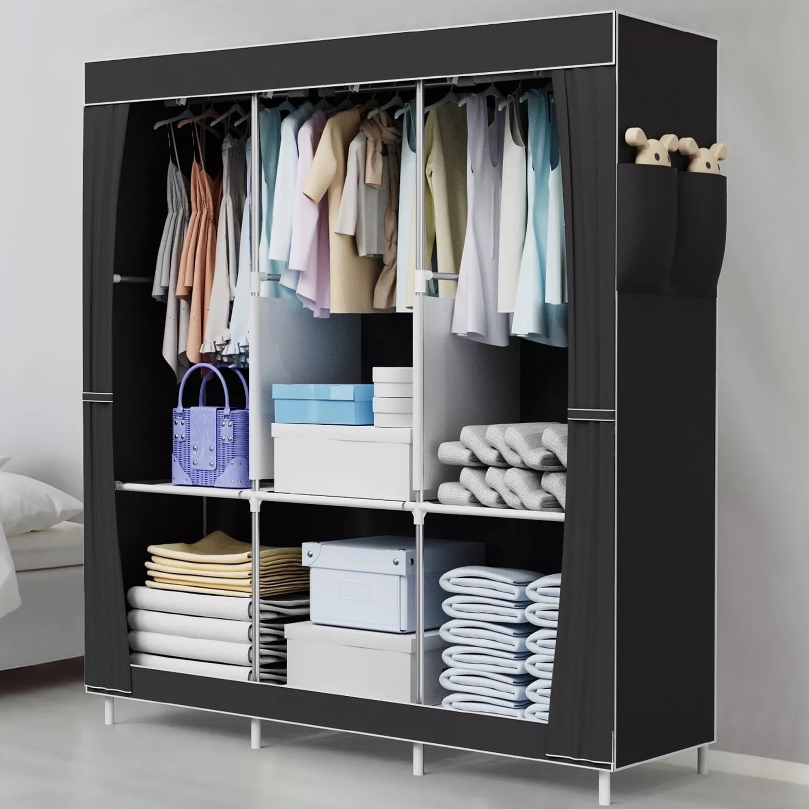 BAOKALER Portable Closet Organizers and Storage for Home, Non-Woven ...