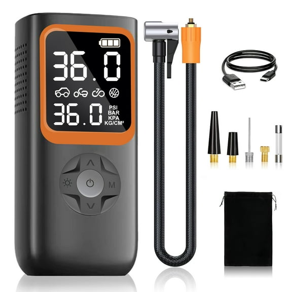 BAOKALER Tire Inflator Portable Air Compressor, 150PSI Portable Air Pump, Accurate Pressure LCD Display