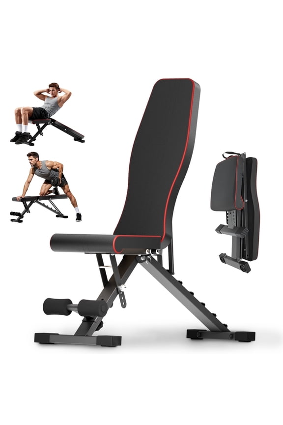 BAOKALER Weight Bench, Foldable Workout Bench for Home Gym, 660 LBS Weight Capacity, 72 Adjustable Training Angles & Incline Bench Press for Full-Body Training