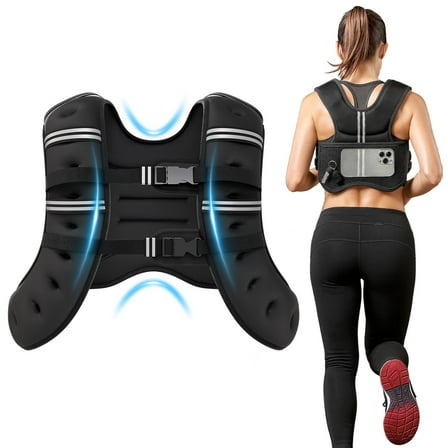 BAOKALER Weighted Vest, 12lb Running Vest Adjustable with Reflective Strips, Ideal for Men & Women for Strength Training, Running, Muscle Building & Weight Loss