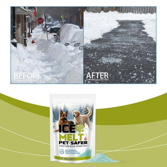 BAOPAI 100g Pet Safe Ice Melt Efficient Snow Melting Non Concrete Safe Easy Clean Long Lasting Storage Driveway Sidewalk Winter Use
