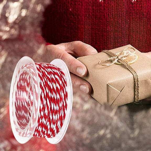 BAOPAI 10m x 2mm Enduring Christmas Gift Box Decoration Rope Friendly Handcrafted Colored Cord for Holiday Presents DIY Crafts Home Decor