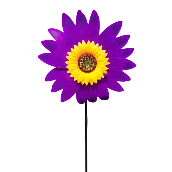 BAOPAI 14-Inch Sunflower Windmill for Outdoor Garden Decoration Bidirectional Spinning Eco-Friendly Plastic DIY Project for Family and Kids