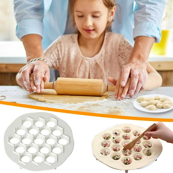 BAOPAI 19-Hole Dumpling Maker Kit with Presser and Stuffing Tool for Easy Homemade Dumplings and Ravioli DIY Kitchen Gadget