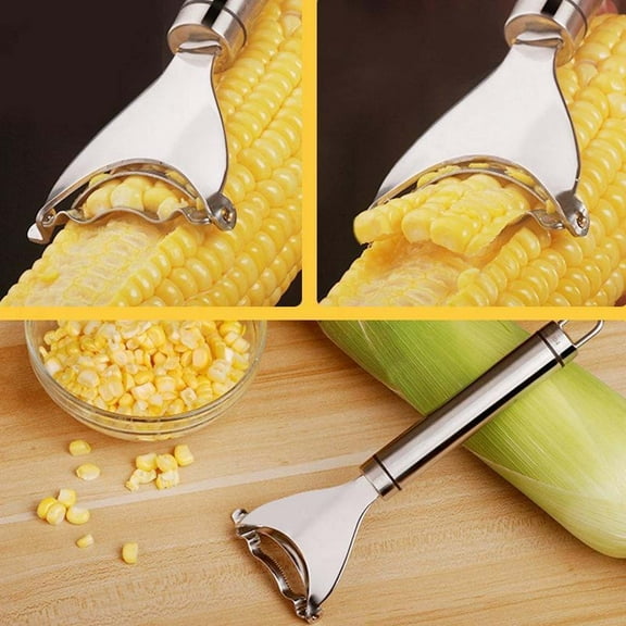 BAOPAI 2-Pack Stainless Steel Corn Kernel Remover and Peeler Efficient Kitchen Tool for Quick Fresh Corn Kernels Saves Time and Avoids Waste