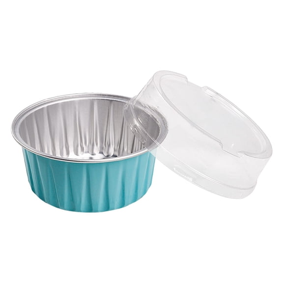 BAOPAI 20-Pack Aluminum Foil Baking Cups with Lids Multipurpose for Baking Grilling Steaming and Microwave Heat Resistant Up to 482°F Food Grade and Reusable