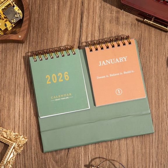 BAOPAI 2026 Motivational Desk Calendar with Double Layout Inspirational Quotes and Memo Function for Office Desktop Decorations and Daily Planning