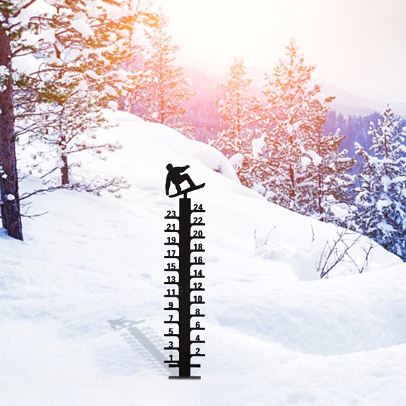 BAOPAI 24 Inch Snow Gauge Outdoor Easy Read Durable Heavy Duty Snow Meter for Garden Home Weather Tracking Handmade Metal Decor All Season Decor