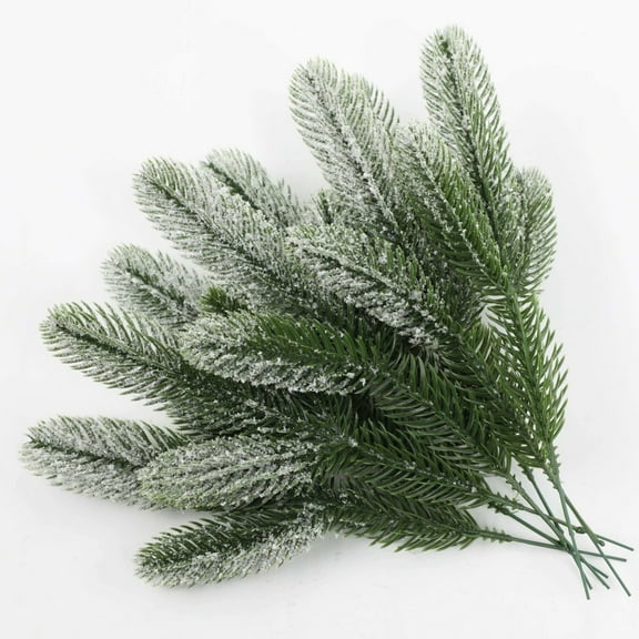 BAOPAI 24 Pieces Artificial Pine Needle Branches Realistic Faux Greenery for Home Decor Holiday Wedding Floral Arrangements