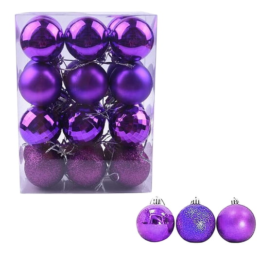 BAOPAI 24Pcs 1.6 Inch Glitter Tree Baubles Hanging Ornaments High Quality Shatterproof Decor for Home Hotel Office Party