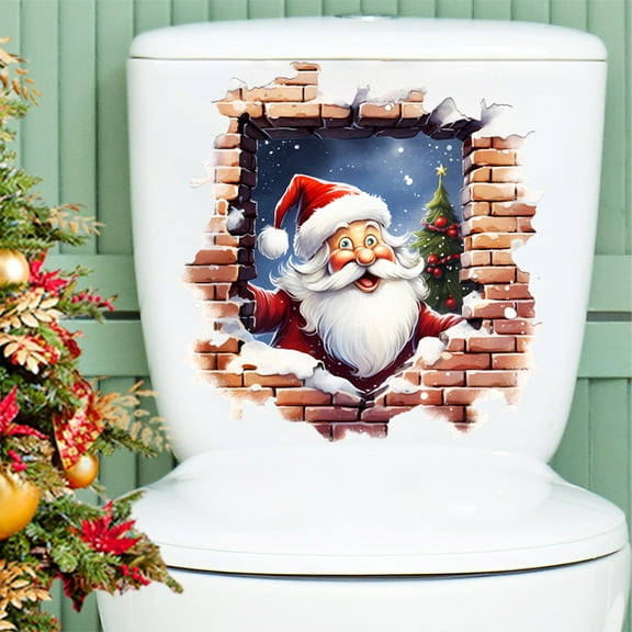 BAOPAI 28x28cm Multicolor PVC Christmas Stickers Stereoscopic Window Decals Enduring Holiday Decorations Easy Peel Reposition For Shop Doors Windows Glass Seasonal Atmosphere Enhancement