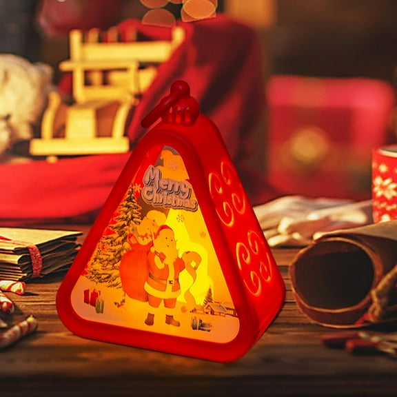 BAOPAI 3.5x2.0x4.5 Inch Enduring Shatterproof Christmas Night Light Luminous Portable Lantern Pull Ring Designs 4 Styles for Festive Decorations Indoor Home Use