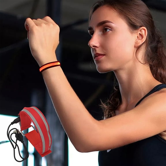 BAOPAI 37.5 Inch Fluorescent LED Light Up Wrist Bands Bracelets Nylon Material Night Running Cycling Safety Gear Party Favors Concerts Festivals Sports Events Outdoor Activities