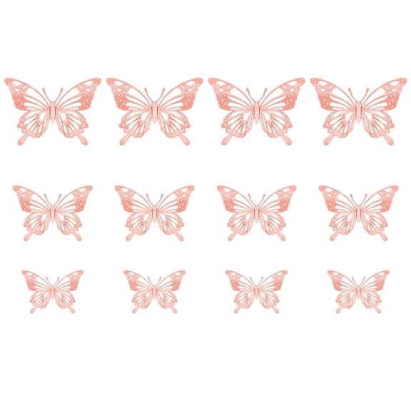 BAOPAI 3D Hollow Butterfly Decor Metal Texture Wall Stickers For Home Makeover Easy Peel And Stick Magic Room Transformation Deluxe Party Background Decoration