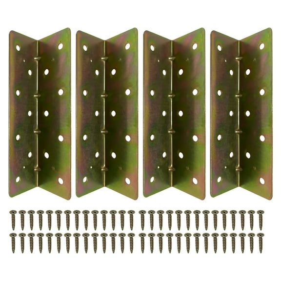 BAOPAI 4-Pack Heavy-Duty 90-Degree Angle Iron Corner Brackets for FurnitureStreet Stall and Bed Frame Reinforcement with Pre-Drilled Holes and Screws